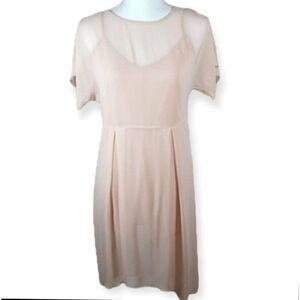 ZARA WOMAN LT.PINK CAMI DRESS WITH SHEER DRESS SZ.S EUC.